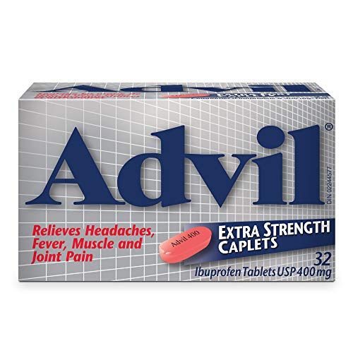 Advil Extra Strength Ibuprofen Pain Relief Caplets, Fast Acting Pain Relief for Migraine, Back, Neck, Joint, and Muscle Relief, 400mg (32 Count)