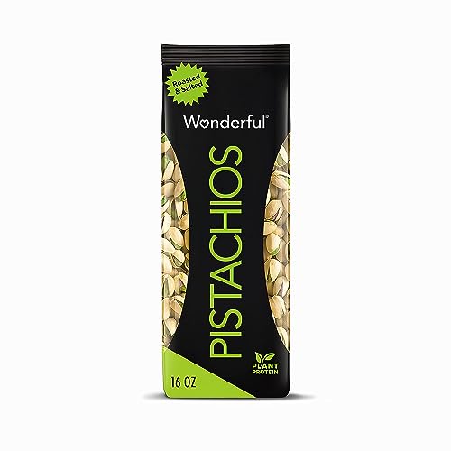 Wonderful Pistachios,16-Ounce Bag, Roasted and Salted. - Click to Buy