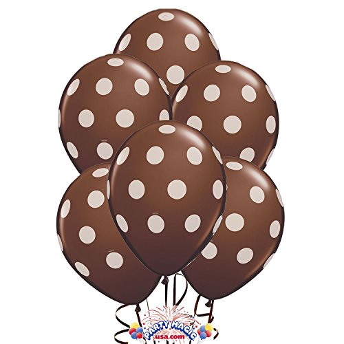 Brown Big Polka Dot Set of 12 Latex Balloons 11 Inch - Click to Buy