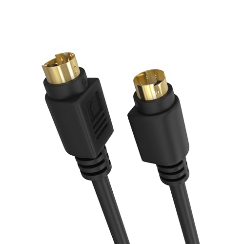 Cmple - S-Video SVideo (SVHS) Gold Plated Cable 4 pin (Black, 6FT/1.8M) - Click to Buy