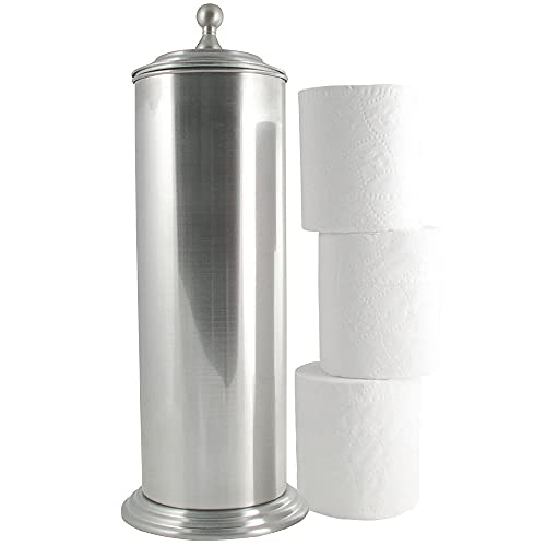LDR Industries 164 6456BN Ashton Free Standing Regular Size Roll Toilet Paper Holder Canister, Brushed Nickel - Click to Buy