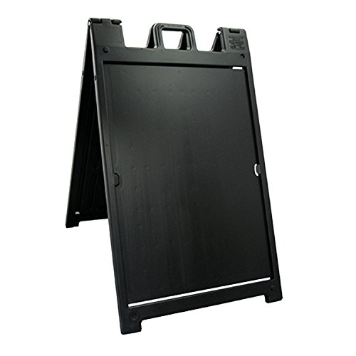 Plasticade Signicade Deluxe A Frame Durable Folding Double Sided Portable Sidewalk Curb Sign Display with Quick-Change System, Black - Click to Buy