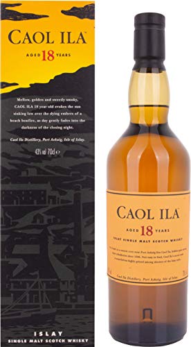Caol Ila 18 Jahre | Islay Single Malt Scotch Whisky | handverlesen von der schottischen Insel | 43% vol | 700ml Einzelflasche | 1er Pack - Click to Buy