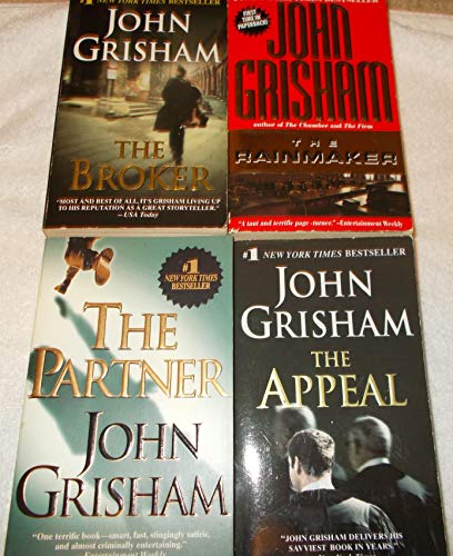 SET OF 4 JOHN GRISHAM NOVELS;The Partner, The Broker, The Appeal, & The Rainmaker - Click to Buy