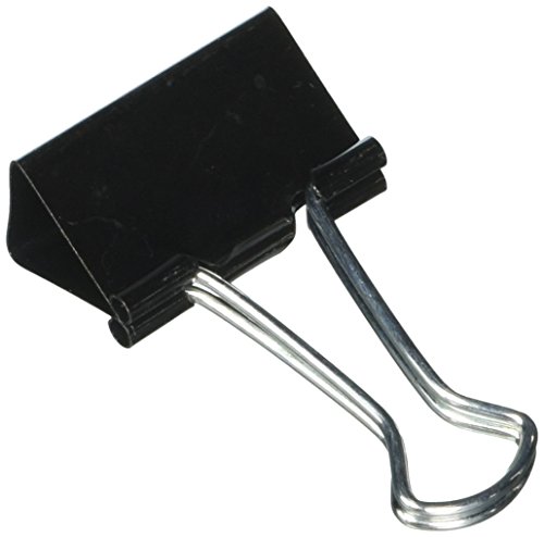 Universal 10210 Medium Binder Clips, 5/8-Inch Capacity, 1 1/4-Inch Wide, Black, 12/Box - Click to Buy