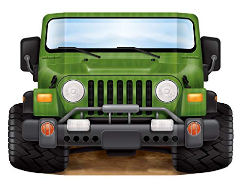 Beistle Jungle Safari Jeep Photo Prop Backdrop for Birthday Party Supplies, Multicolored - Click to Buy