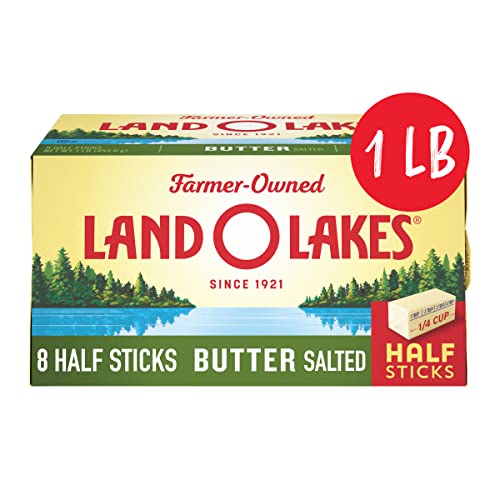 Land O Lakes Salted Butter Half Sticks, Made With Sweet Cream and Salt, 8 Half Butter Sticks, 1 lb Pack - Click to Buy