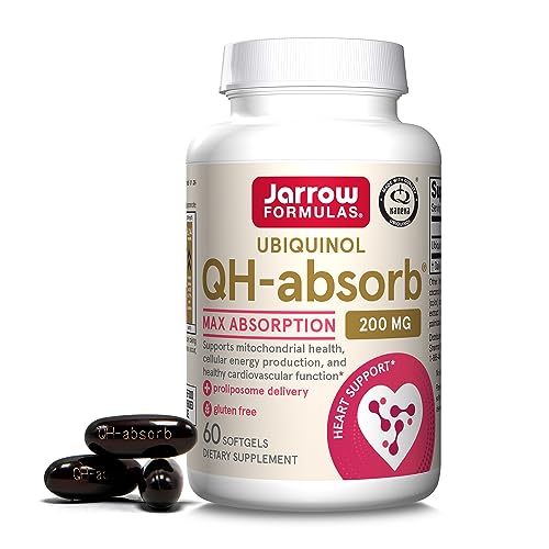 Jarrow Formulas CoQ10 200mg Softgels - 60 Day Supply, Ubiquinol Co Q 10 Supplement for Cardiovascular Health, 60 Softgels