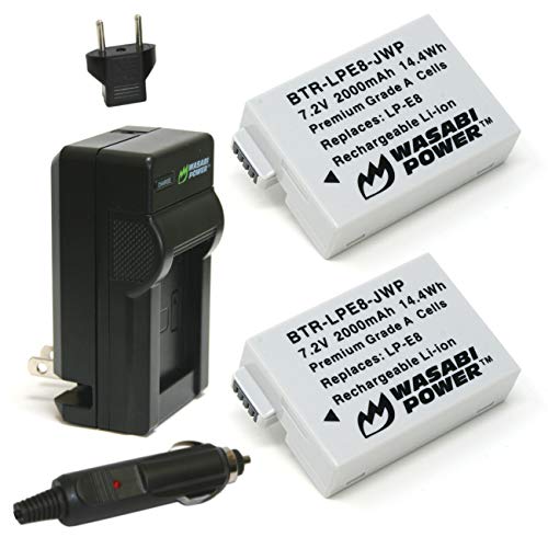 Wasabi Power Battery 2-Pack and Charger for Canon LP-E8 and Canon EOS 550D EOS 600D EOS Rebel T2i EOS Rebel T3i EOS Rebel T4i - Click to Buy