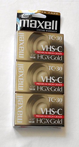 Maxell VHS-C TC-30 HGX-Gold Camcorder Videocassette (3pk) - Click to Buy