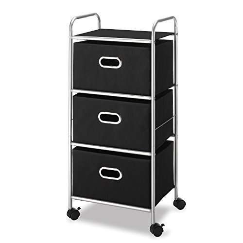Whitmor 6705-3871-BLK-BB Three Drawer Cart with Black Polypropylene Drawers - Click to Buy