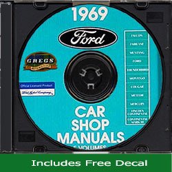 1969 Ford, Lincoln, Mercury Repair Shop Service Manual CD (with Decal) 69