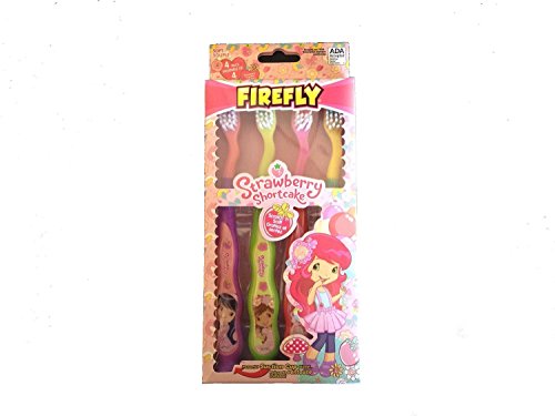 Dr. Fresh Strawberry Shortcake Suction Cup Toothbrush - 4 Count, Soft, Pink, Purple, Reusable, Manual - Click to Buy