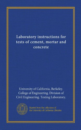 Laboratory instructions for tests of cement, mortar and concrete - Click to Buy