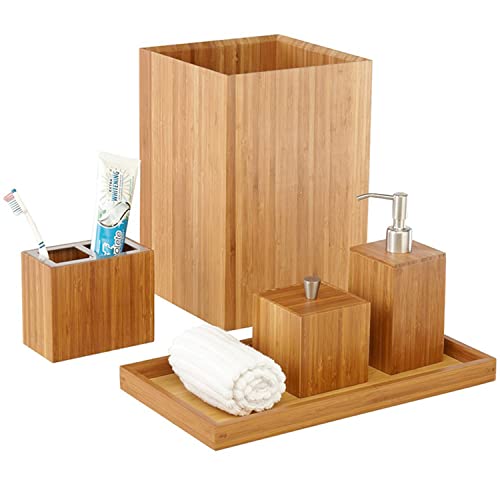 Seville Classics Organisateur de Rangement, Bois, Bambou, Ensemble de Salle de Bain - Click to Buy