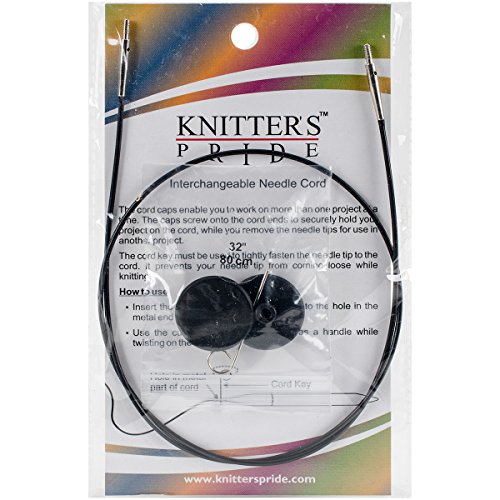 Knitter's Pride Knitters Pride (32" w/tips) Interchangeable Single Cords, Black - Click to Buy