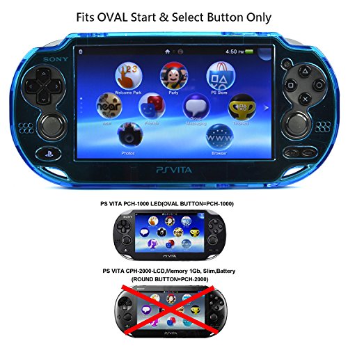 COSMOS ® Light Blue protection hard case cover for Playstation PS VITA 1000, Fits for Oval Start & Select button only, with LCD Touch Screen Cleaning Cloth