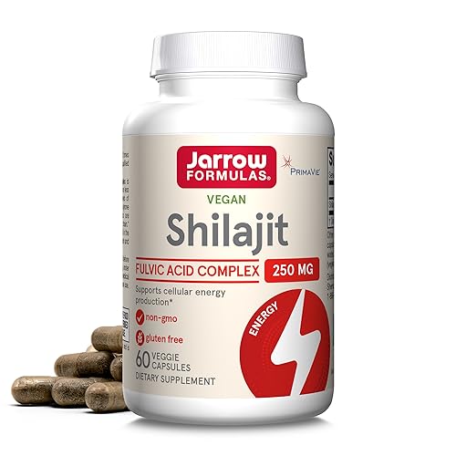 Jarrow Formulas® Shilajit 250 mg, Dietary Supplement, Shilajit Acid Complex for Cellular Energy Production, 60 Veggie Capsules, 60 Day Supply - Click to Buy