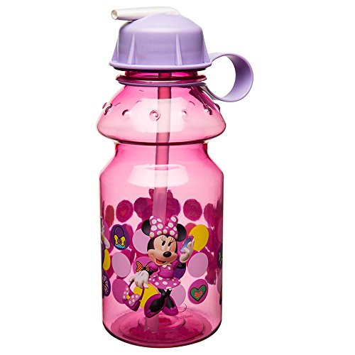 Zak Designs Minnie 14oz Kids Water Bottle with Straw - BPA Free with Easy Clean Design, Minnie Bowtique - Click to Buy