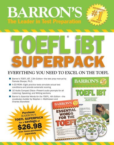 By Pamela Sharpe, Steven J. Matthiesen: Barron's TOEFL iBT Superpack Thirteenth (13th) Edition - Click to Buy