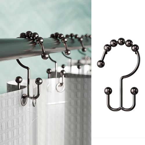 Zenna Home Metal Double Glide Shower Rings, Oil Rubbed Bronze – Set of 12 Heavy Duty, Rust-Resistant Shower Rings with Smooth Glide for Shower Curtains and Liners - Click to Buy