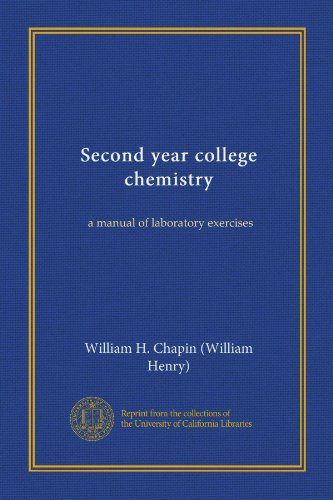 Second year college chemistry (Vol-1): a manual of laboratory exercises