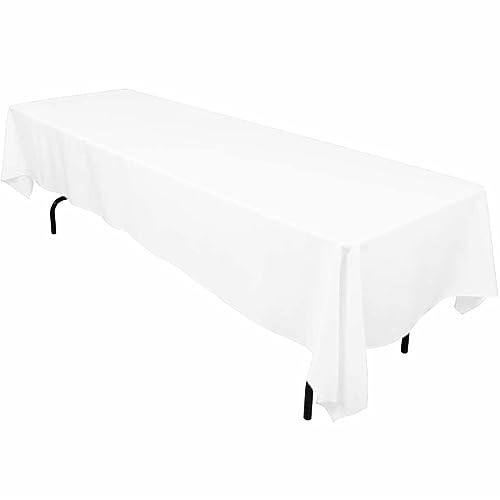 LinenTablecloth 60 x 126-Inch Rectangular Polyester Tablecloth White - Click to Buy