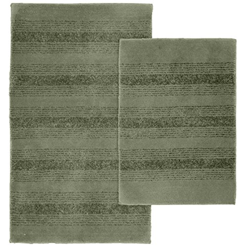 Garland Rug Essence Badteppich-Set, Nylon, waschbar, tiefes Fern, 2-teiliges Set - Click to Buy