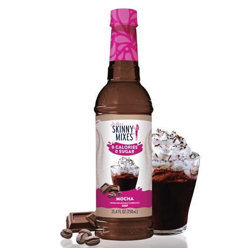 Jordan's Skinny Syrups Sugar Free Coffee Syrup, Mocha Flavor Drink Mix, Zero Calorie Flavoring for Chai Latte, Protein Shake, Food & More, Gluten Free, Keto Friendly, 25.4 Fl Oz, 1 Pack