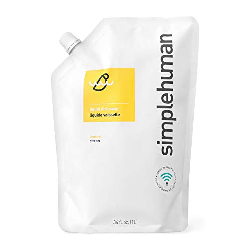 simplehuman CT1002EF Lemon Liquid Dish Soap Refill Pouch, 34 fl. Oz. - Click to Buy