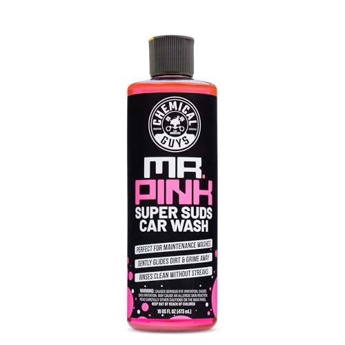 Chemical Guys Mr. Pink Foaming Car Wash Soap, High-Suds pH-Balanced Car Shampoo, Safe for Wax & Sealants, Works with Foam Cannons & Bucket Wash, Safe on All Paint Finishes, 16 oz, Candy Scent - Click to Buy