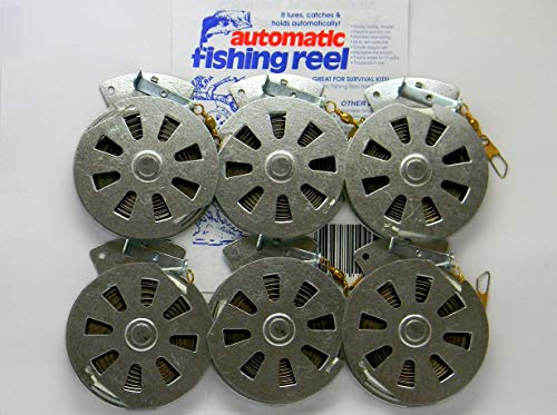 6 Mechanical Fisher's Yo Yo Fishing Reels -Package of 1/2 Dozen- Yoyo Fish Trap -(Flat Trigger Model)