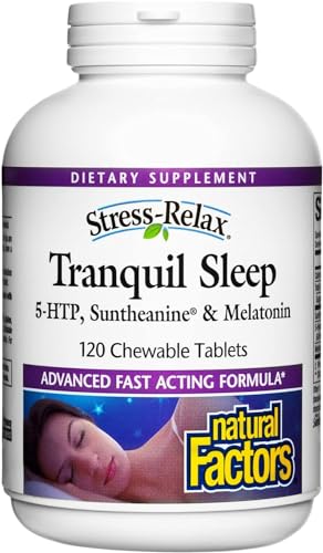 Natural Factors - Tranquil Sleep®, Tropical Fruit Flavour, Stress-Relax®, 120 Chews - Click to Buy