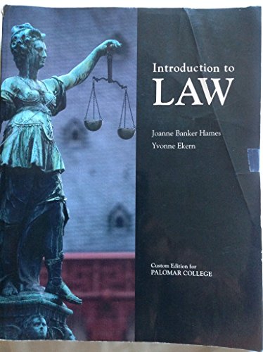 Introduction to Law Custom Edition for Palomar College - Click to Buy