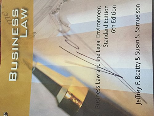 Business Law and the Legal Environment Standard Edition 6th Edition - Click to Buy