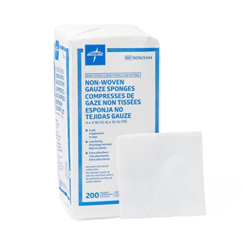 Medline Avant Gauze, Non-Woven and Non-Sterile Sponges, 4x4 Inch, 200-Count - Click to Buy