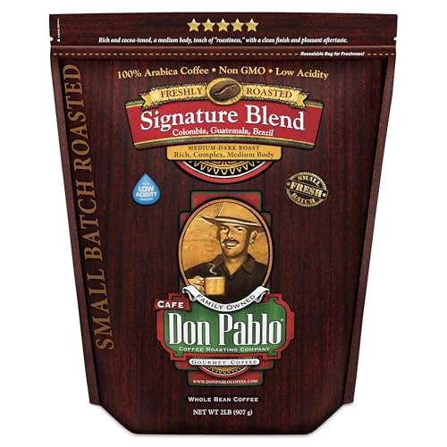 2LB Cafe Don Pablo Gourmet Coffee Signature Blend - Medium-Dark Roast Coffee - Whole Bean Coffee - 2 Pound ( 2 lb ) Bag - Click to Buy