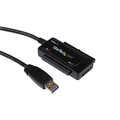 StarTech.com USB 3.0 to SATA IDE Adapter - 2.5in / 3.5in - External Hard Drive to USB Converter – Hard Drive Transfer Cable (USB3SSATAIDE) - Click to Buy