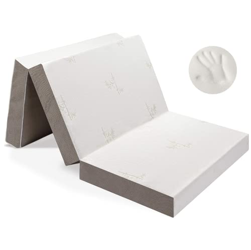 Milliard Trifold Mattress, Twin XL Size, 6 inch, Portable Foldable Mattress with Memory Foam & Washable Cover, Tri-Folding Floor Bed, Camping, Fold Up Guest Bed, RV Travel, Sleepovers, 78" x 38"