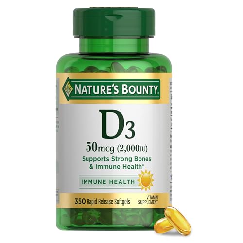 Nature's Bounty Vitamin D, Immune Support, 2000 IU, Softgels, 350 Ct - Click to Buy