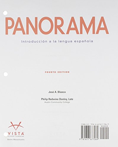 Panorama: Introduccion a la lengua Espanola, 4th Edition by Jose A. Blanco Philip Redwine Donley Late(1905-07-05) - Click to Buy