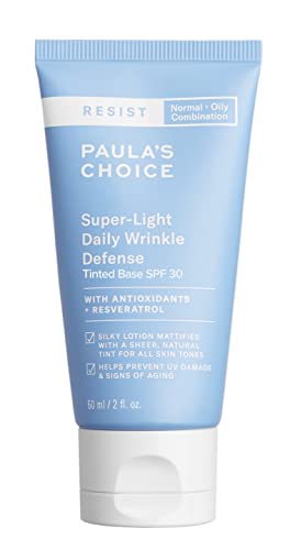 Paula's Choice RESIST Super-Light Daily Wrinkle Defense SPF 30 Matte Tinted Face Moisturizer, UVA & UVB Protection, Mineral Sunscreen for Oily Skin, Fragrance-Free & Paraben-Free, FSA/HSA Eligible - Click to Buy