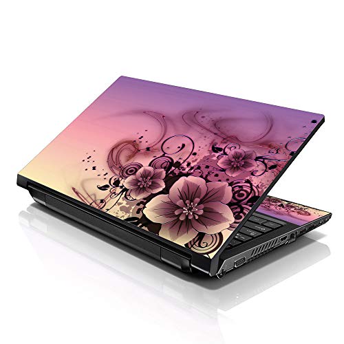 LSS 15 15.6 inch Laptop Notebook Skin Sticker Cover Art Decal Fits 13.3" 14" 15.6" 16" HP Dell Lenovo Apple Asus Acer Compaq (Free 2 Wrist Pad Included) Pink Flower - Click to Buy