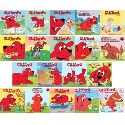 Clifford the Big Red Dog 19 Book Set: Clifford's Good Deed, Visits Hospital, To the Rescue, Thanksgiving Visit, Day with Dad, Takes a Trip, Family, the Firehouse Dog, Goes To Dog School, Halloween, - Click to Buy