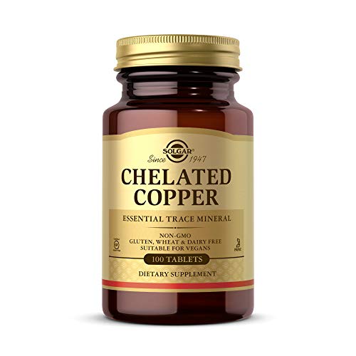 Solgar Chelated Copper, 100 Tablets - Essential for Collagen Formation - Highly Bioavailable Form - Supports Connective Tissue - Non-GMO, Vegan, Gluten Free, Dairy Free, Kosher - 100 Servings - Click to Buy