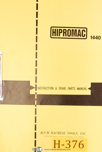 Hipromac 1440, Dashin Studturn 750 and 1000, Lathe, Operations and Maintenance Manual - Click to Buy