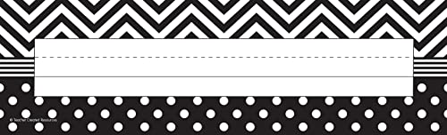 Teacher Created Resources 5549 Black and White Chevron and Dots Name Plates - Click to Buy