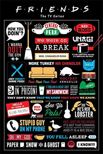 Amis TV Show Infographique - Poster 91.5 X 61cm (36 X 24 Pouces) - Click to Buy
