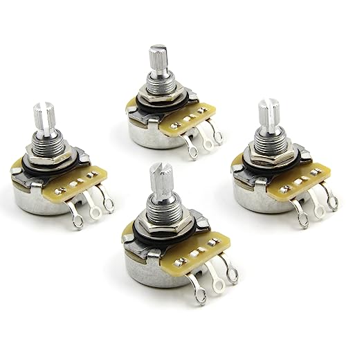 The Art of Tone Electric Guitar Parts Kit: Audio Taper CTS 500k Pot: Set of 4 (4X) Split Shaft, Replacement for Fender Potentiometer. - Click to Buy