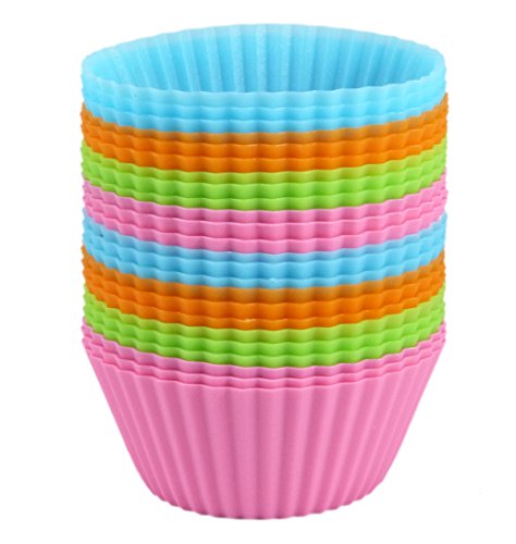 Bakerpan Silicone Standard Size Cupcake Holders, Cupcake Liners, Baking Cups, 24 Pack - Click to Buy